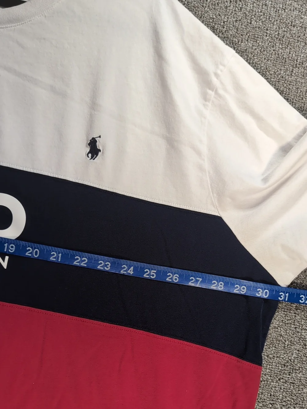 Polo Ralph Lauren Colorblock 1967 USA Shield Logo T-Shirt White Red Navy Sz 4XL
